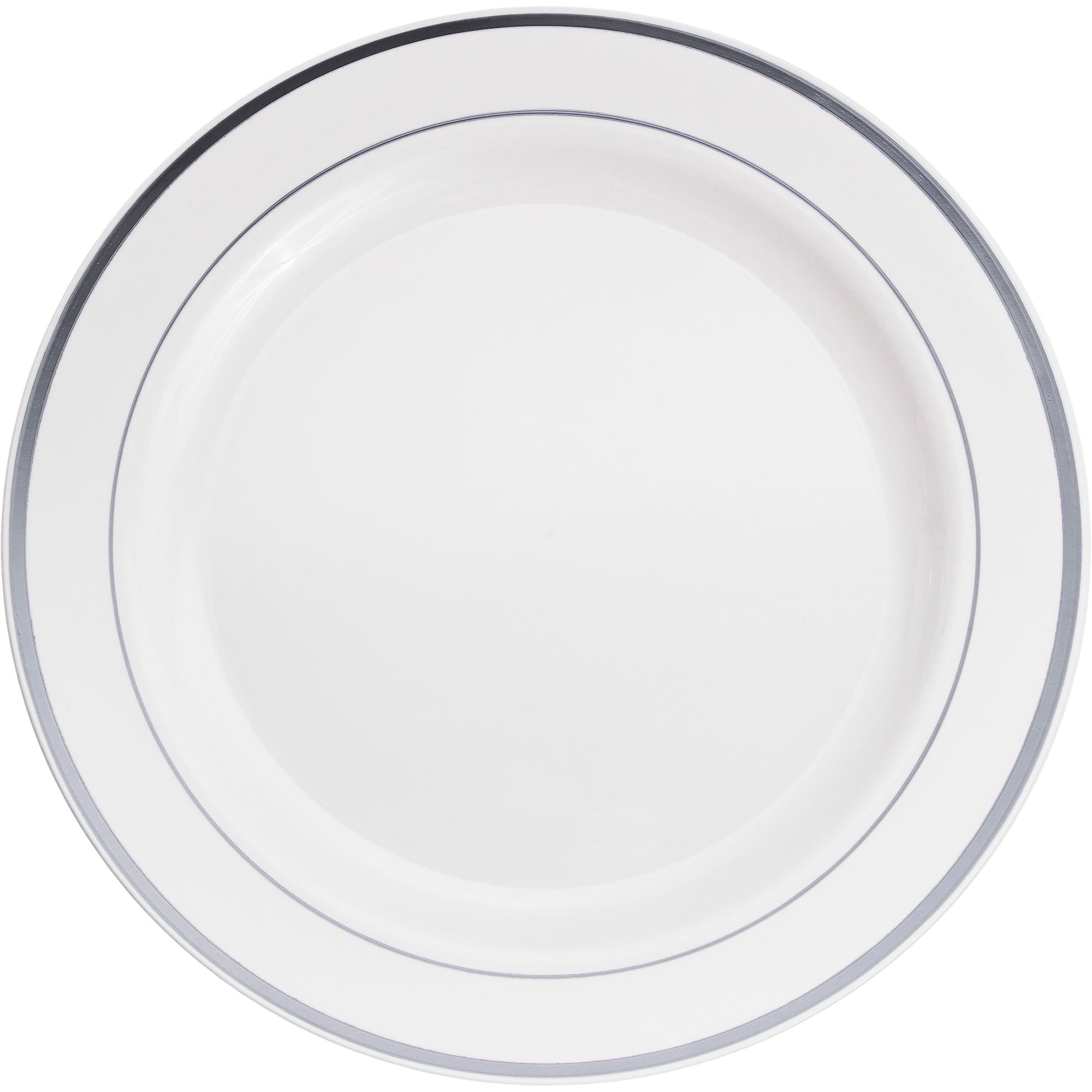 10.3" Round Banquet Plates with Silver Trim by Celebrate It™, 10ct.